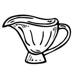 Creamer hand drawn vector doodle illustration. Cartoon utensil. Isolated on white background. Coffee time. Hand drawn simple element