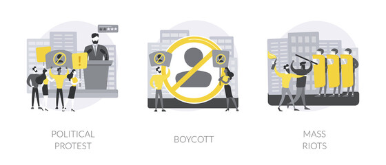 Public objection and disapproval abstract concept vector illustrations.