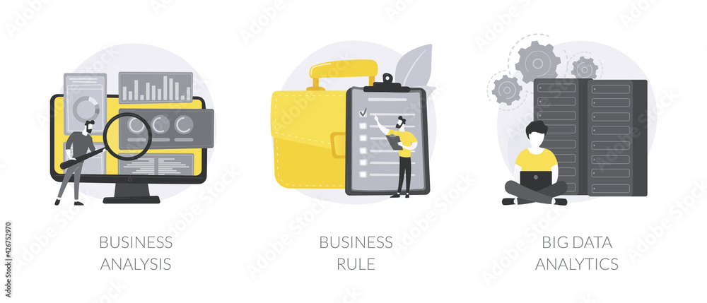 Sticker it project management abstract concept vector illustrations.
