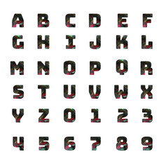 low poly style alphabet letters isolated on white background