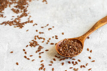 Spoon of Raw Flax seeds