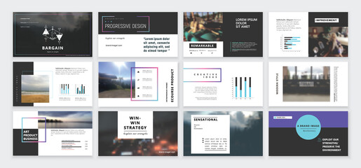 Original Presentation templates or corporate booklet.  Easy Use in creative flyer and style info banner, trendy strategy mockups.  Simple modern Slideshow or Startup. ppt. 