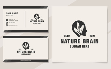 Fototapeta premium Vintage nature brain logo template monogram style