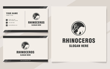 Vintage rhinoceros logo template monogram style