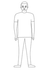 Guy standing cartoon character - vector