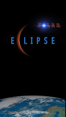 solar eclipse 3d computer generated illustration
