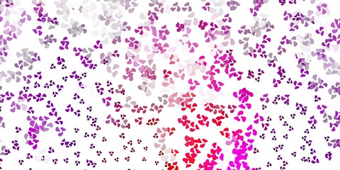 Fototapeta premium Light purple, pink vector pattern with abstract shapes.