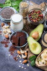 Food rich in magnesium, healthy eating and dieting
