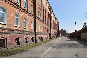 Beautiful old brickwork on the old buildings of Kaliningrad.