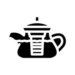 teapot for boiling tea glyph icon vector. teapot for boiling tea sign. isolated contour symbol black illustration