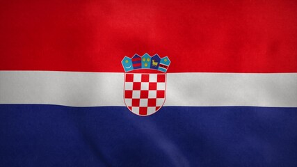 National flag of Croatia blowing in the wind. 3d illustration