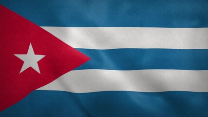 Republic of Cuba flag blowing in the wind. 3d illustration