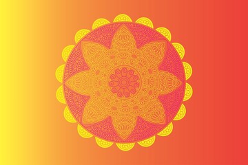 Luxury ornamental mandala design background in gold color Free Vector