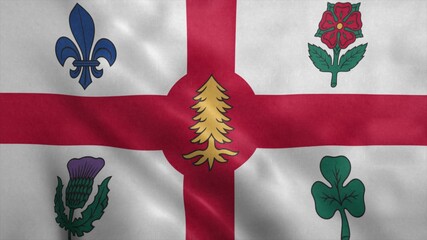 Montreal, Canada flag waving in the wind. 3d illustration