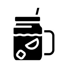 cold tea glyph icon vector. cold tea sign. isolated contour symbol black illustration