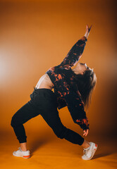 Modern dancer practicing