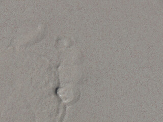 Vue de sable fin avec trace de pied