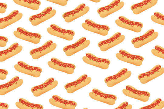 hot dog digital food background pattern