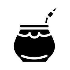 mate tea glyph icon vector. mate tea sign. isolated contour symbol black illustration