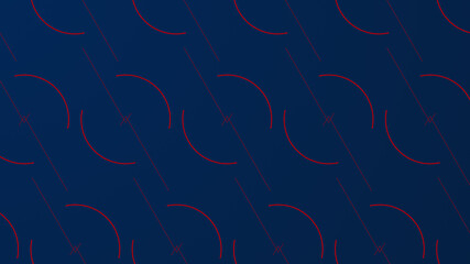 Geometric pattern where lines and shapes intersect with each other to form new patterns on dark blue gradient with copy space. Use background for logo. Simple illustration concept
