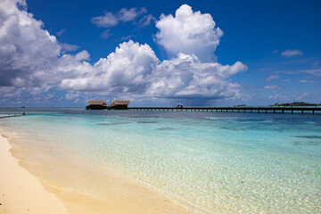 Maldives sunny day on the beach