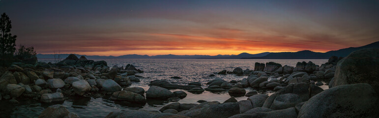 Sunset at Rocky Shore Lake Tahoe