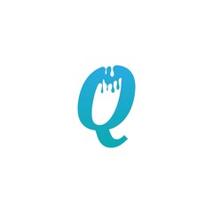 Melting Letter Q icon logo design template