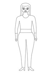 Girl standing cartoon character isolated - vector