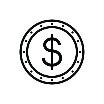 vector symbol image dollar icon black on white