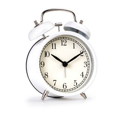 Classic white alarm clock