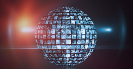 Composition of globe formed with digital icons