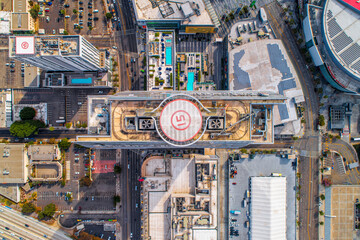 Aerial Shot of Downtown Los Angeles California. Beautiful stunning views of Downtown High Rise...