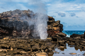 The Nakalele Blow Hole on Nakalele Point, Maui, Hawaii, USA