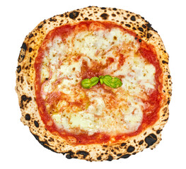 Italian Pizza Margherita isolated on white background