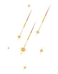 Falling stars in cartoon style. Beautiful cosmic phenomenon