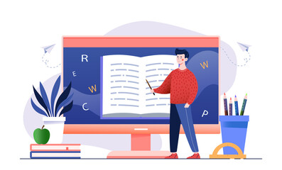 E learning tutoring, online library, curriculum