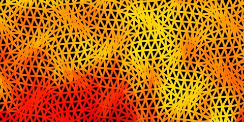 Light pink, yellow vector abstract triangle backdrop.