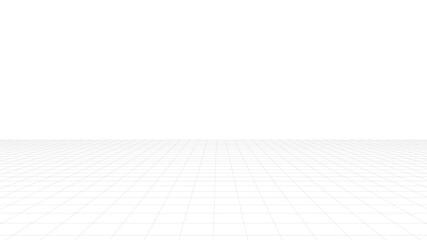 grid floor mesh perspective, black lines 3d digital illustration