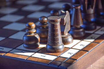 Black rook ready to chess game