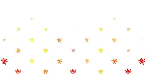 Light Orange vector pattern with coronavirus elements.