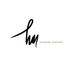 hm handwritten logo for identity