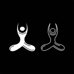 silhouette logo design and outline vector of yoga symbol