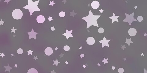 Light Purple vector background with circles, stars.