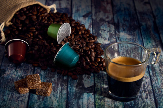 Espresso coffee with brown sugar