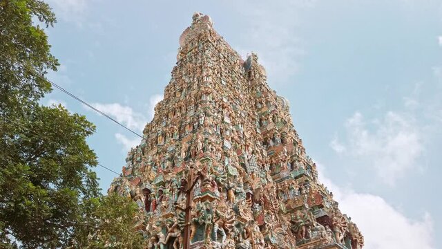 Meenakshi Sundareswarar Temple in Madurai. Tamil Nadu, India. It is a twin temple, one of which is dedicated to Meenakshi, and the other to Lord Sundareswarar