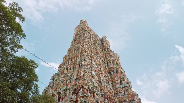 Meenakshi Sundareswarar Temple in Madurai. Tamil Nadu, India. It is a twin temple, one of which is dedicated to Meenakshi, and the other to Lord Sundareswarar