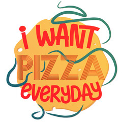 Isolated pizza everyday color fast food delivery white background icon- Vector