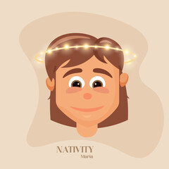 Isolated birth jesus nativity green birth jesus icon- Vector