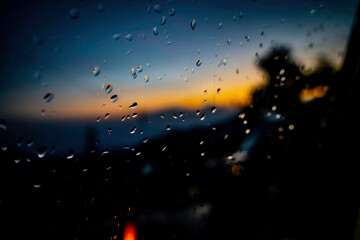 Rain drops on the window