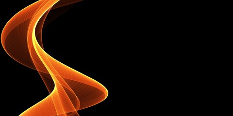 Abstract orange wave on a black background	